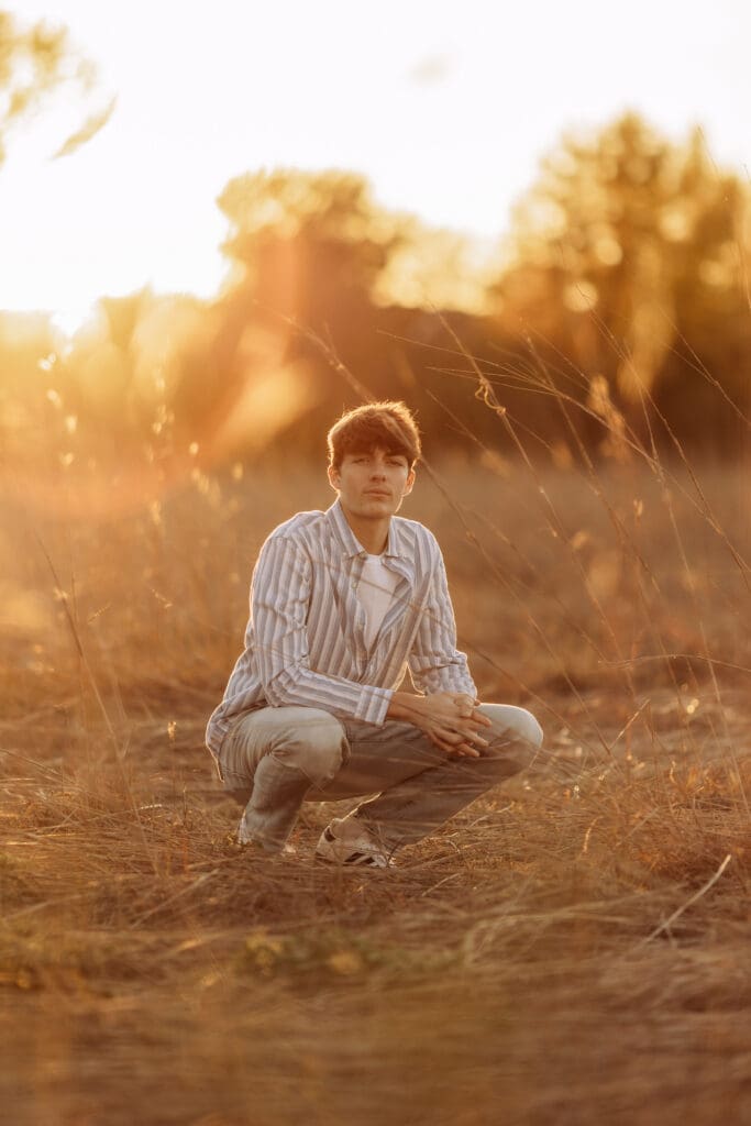 golden hour in tall grass